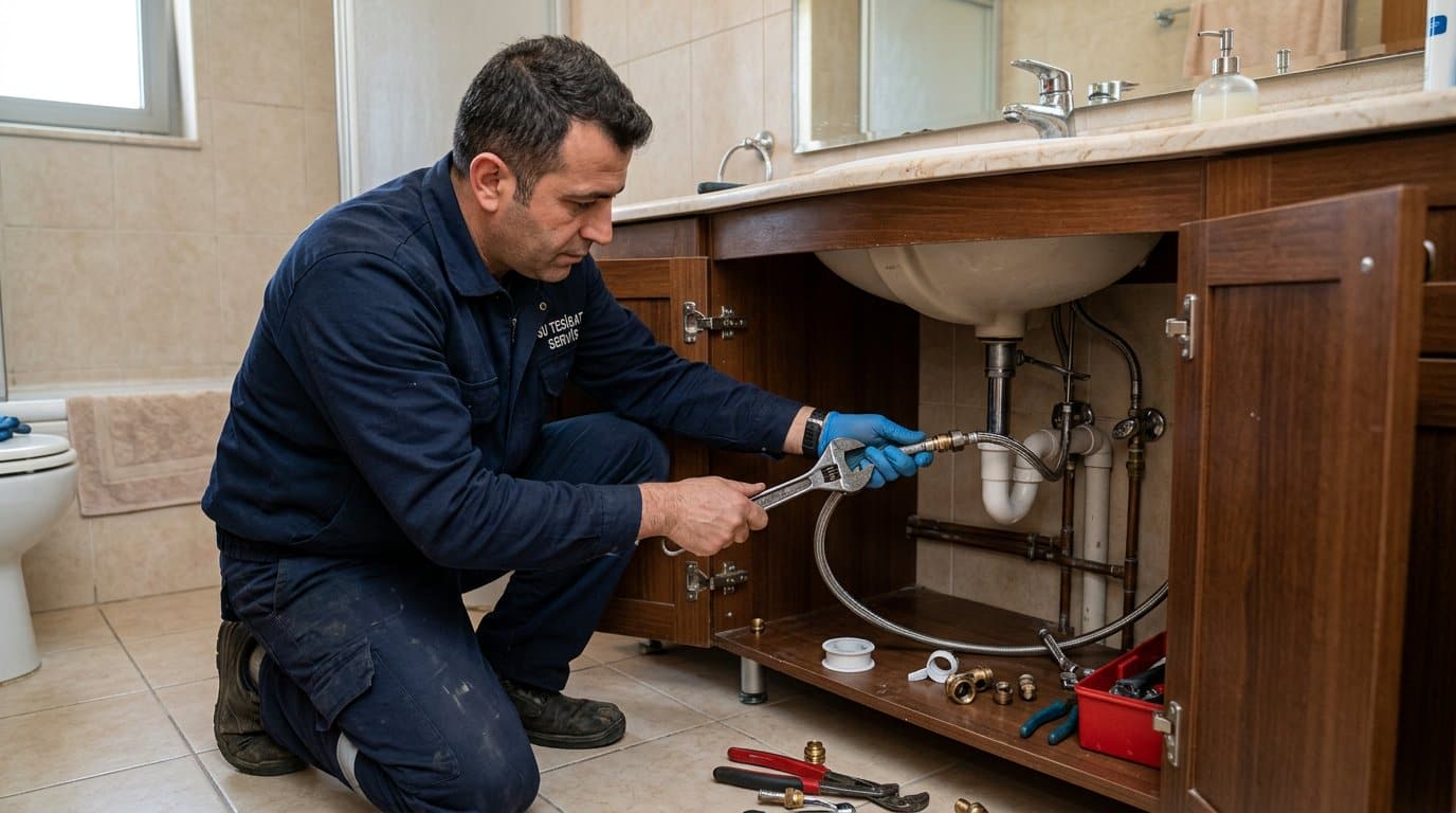 Lavabo alt temiz su hatti montaji