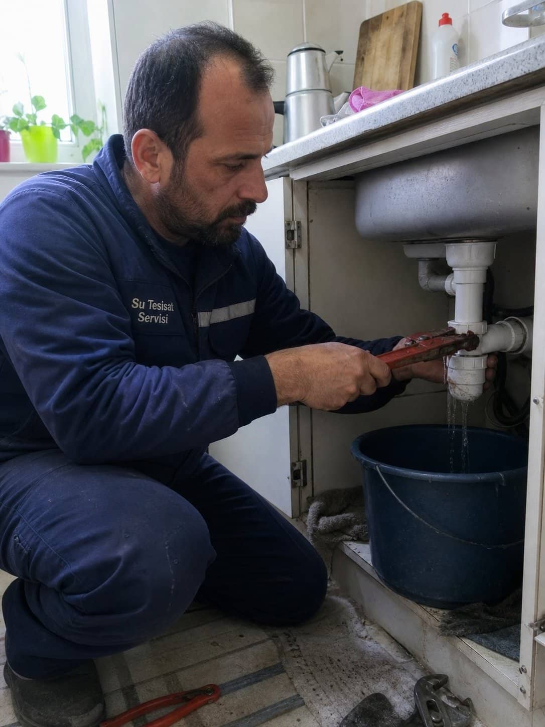 Lavabo altı su borusu tamiri